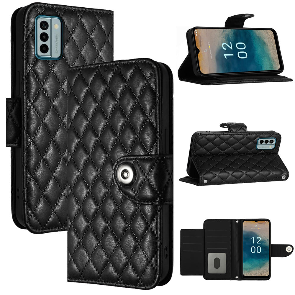 YB Imprinting Series-8 for Nokia G22 Case 7 Card Slots Rhombus PU Leather Stand Phone Cover YB Imprinting Series-8 for Nokia G22 Case 7 Card Slots Rhombus PU Leather Stand Phone Cover
